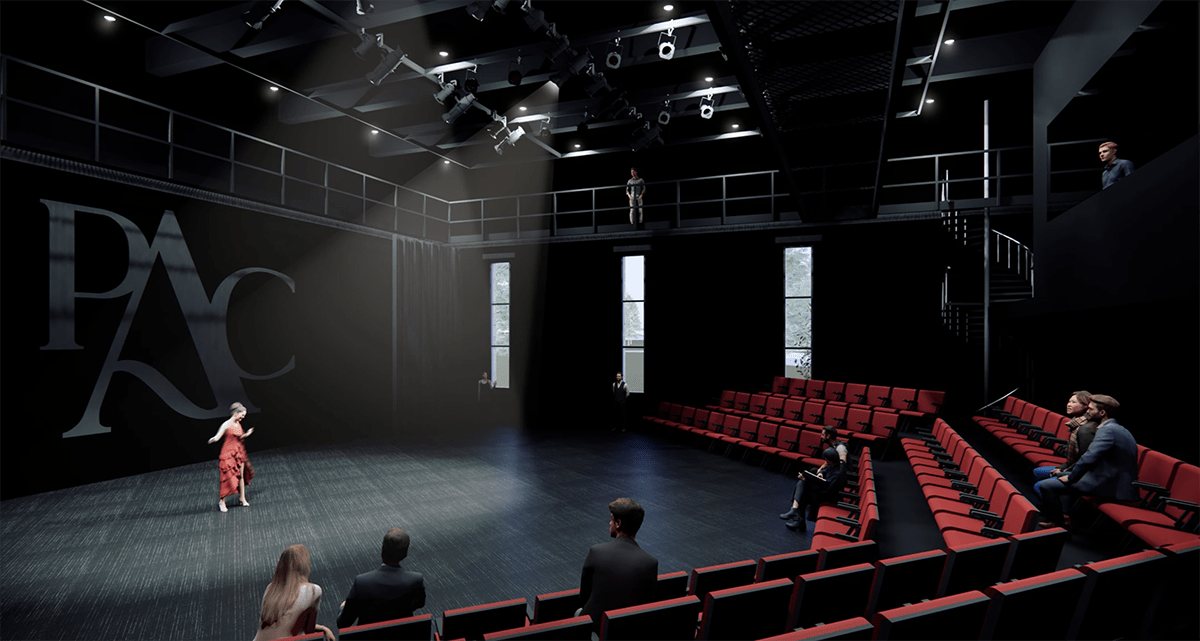 Rendering of a large performance stage