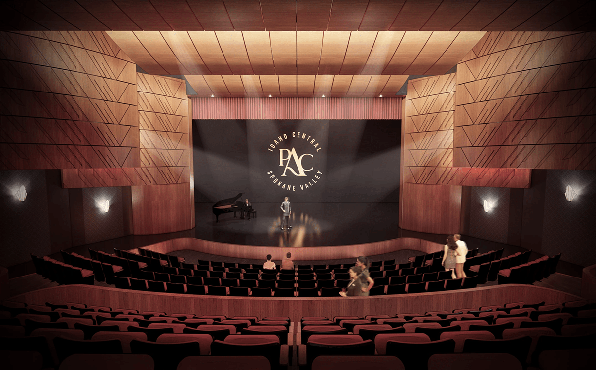 Rendering of a large rounded main stage